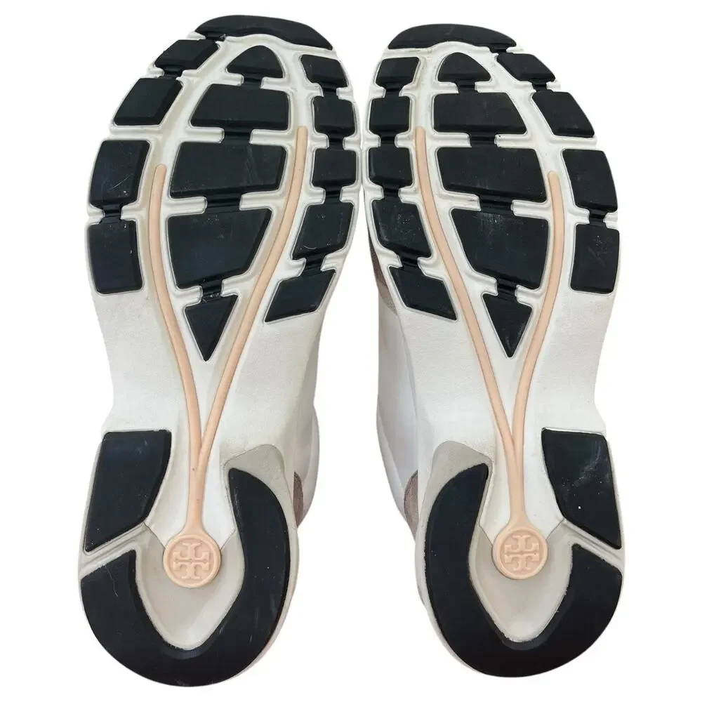 Tory Burch T Monogram Good Luck Trainer Sneakers Hazel Ivory Beige Women's 11